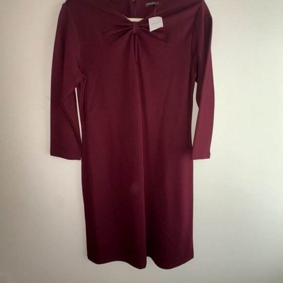 NEW W/ TAGS J. McLaughlin Isabel 3/4 Sleeve Knot Front size M Burgundy Ponte - Picture 8 of 10
